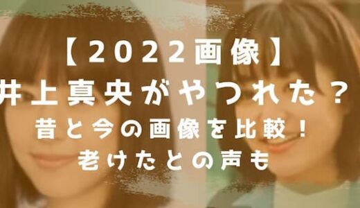 2022画像｜井上真央がやつれた？昔と今の画像を比較！老けたとの声も